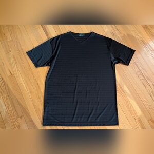 Men's Black Striped V-Neck Tee